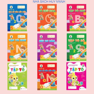 Sách - Bộ 10 Quyển Tô Nét Cơ Bản , Tô Chữ, Tô Số - Làm Quen Chữ Cái/Chữ Số (Chuẩn Bị Vào Lớp 1)