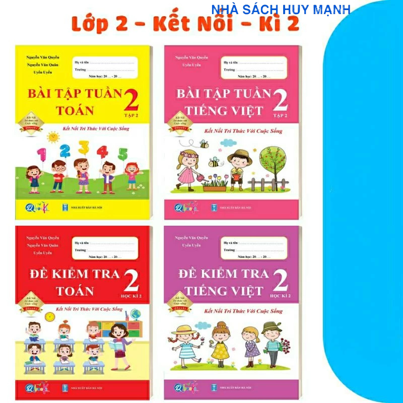 Sách - Combo Đề Kiểm Tra Và Bài Tập Tuần Toán Và Tiếng Việt Lớp 2 - Kết Nối Tri Thức Với Cuộc Sống - Học Kì 2 ( 4 Cuốn )