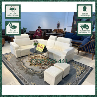 Trọn bộ sofa nỉ Góc L 2m1 x 1m8 decor cho phòng khách, Spa, phòng ngủ - Sofa chất lượng cao