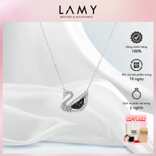 Dây chuyền thiên nga CDE Crystal Swan Necklace Siver Black CDE6042SB - Dây chuyền bạc nữ