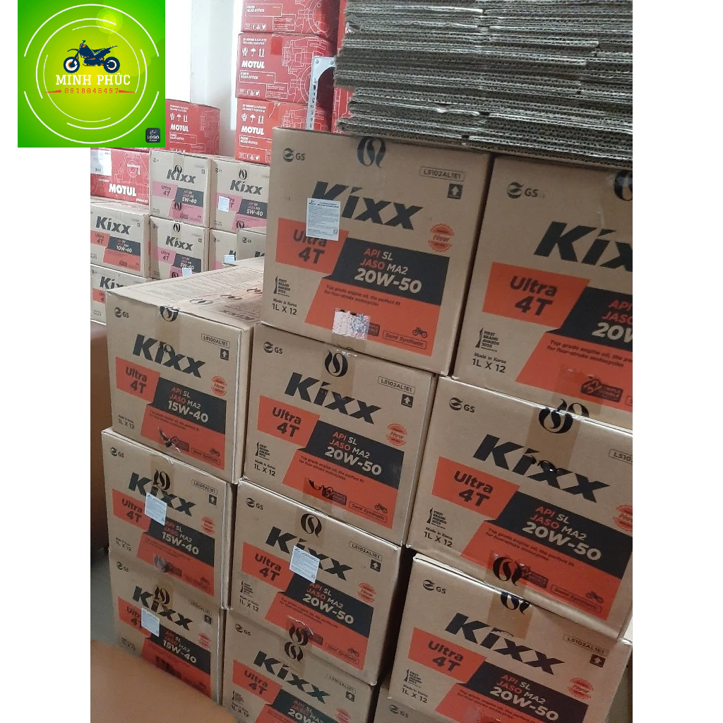 (CHÍNH HÃNG) Thùng 12 chai nhớt Kixx xe số 15w40 SL nhập khẩu hàn quốc dung tích 800ml