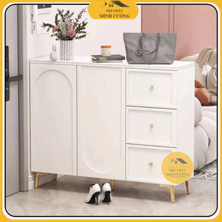 Tủ Giày Kệ tủ trang trí phòng khách phòng ngủ màu trắng gỗ MDF chống ẩm chống mốc MS09