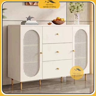 Tủ trang trí tủ giày kết hợp cánh mây gỗ MDF phủ melamine cốt xanh chống ẩm TU11