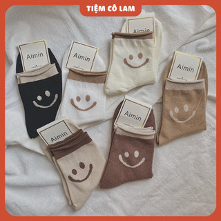 [Tiệm vớ cô Lam] Tất vớ nam nữ cổ cao hình mặt cười