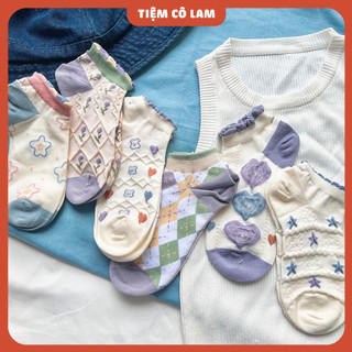 [VỪA QUA MẮT CÁ] Tất cổ thấp tone xanh tím [Tiệm vớ cô Lam]