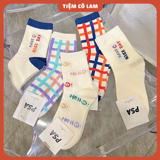 [CỔ VỪA] Tất vớ in chữ tone màu mè Tiệm Cô Lam