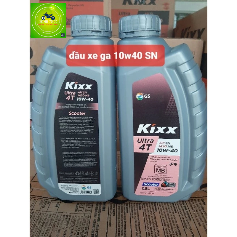 (siêu rẻ)(chính hãng) Dầu nhớt Kixx xe ga 10W40 SN 800ml tổng hợp nhập khẩu hàn quốc