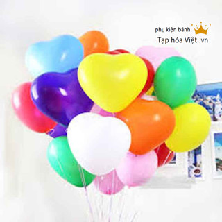 Túi 50 bong Bóng Trái Tim cao su, bong bóng bay