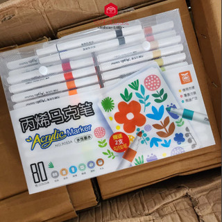   Tăng mực 50%  Bộ 80 màu bút màu Acrylic Marker vẽ được trên nhiều chất liệu không phai màu chồng màu được không lem 