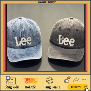 #𝗖𝗼́ 𝘃𝗶𝗱𝗲𝗼 & ảnh thật mũ nón lưỡi trai jean logo chữ lee thêu sắc nét tag mac đầy đủ vnxk