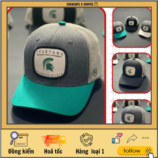   Mũ nón kết lưới / nón lưỡi trai lưới Michigan spartans khoá bấm xạm - đen - xanh coban VNXK