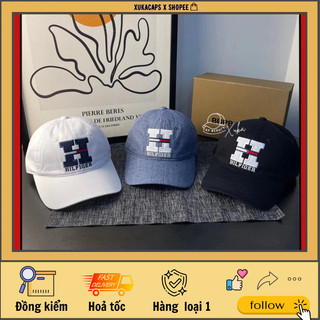 ( shop chụp ) Mũ lưỡi trai kaki form mềm chữ H logo phối màu cờ mỹ cao cấp xukacapbeauty