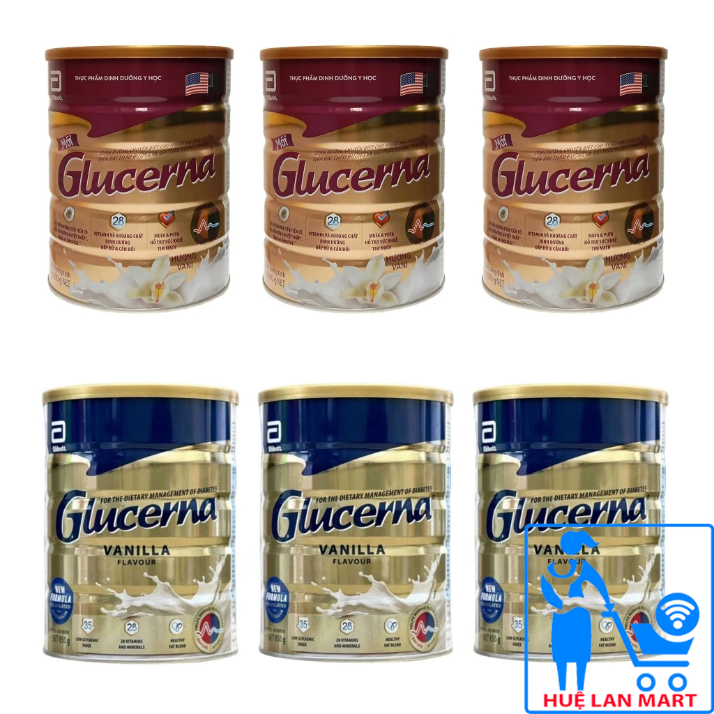 Combo 3 Hộp Sữa Bột Abbott Glucerna Hương Vani 800g - Glucerna Úc Vanilla 850g