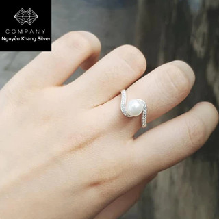 Nhẫn bạc nữ gắn trai