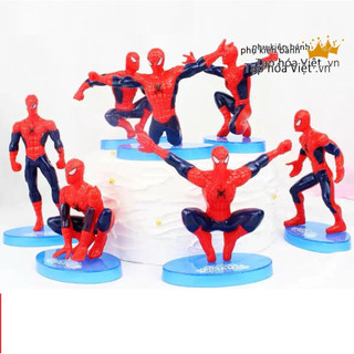 Bộ 7 mô hình Siêu Nhân người nhện trang trí bánh, topper cake