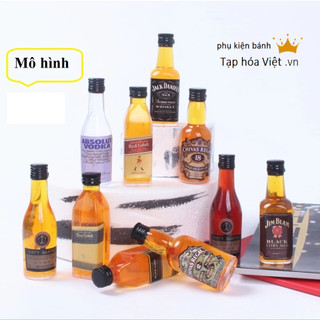 Mô hình rượu mini trang trí bánh sinh nhật, chai rượu mô hình
