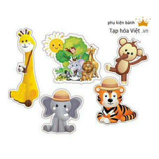 Set Cắm giấy thế giới động vật trang trí bánh kem sinh nhật