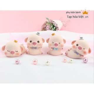 Set Heo Ngủ trang trí bánh sinh nhật, lợn nhựa trang trí