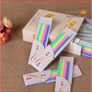 Hộp 45 vỉ Nến Que sinh nhật dài 12Cm (vỉ 12 cây), đèn cầy nến tăm trang trí bánh sinh nhật