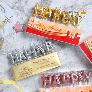 COMBO 10 Bộ Nến Chữ Happy Birthday ,đèn cầy trang trí sinh nhật, nến nhũ