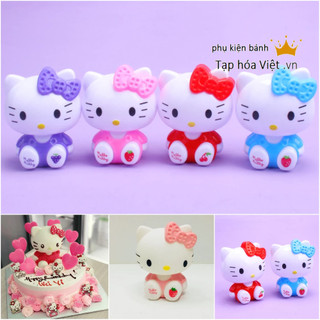 COMBO 10 Mèo Hello Kitty trang trí bánh sinh nhật, mèo kitty trang trí