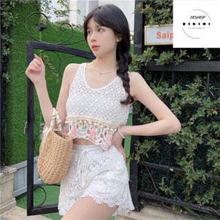 38-Set bộ bikini đi biển ,đi chơi len móc 2 món có bán lẻ hàng QC 2023