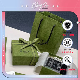 Hộp đựng Quà tặng Gucci màu Xanh kèm nơ đẹp - Hộp quà tặng - Combo Túi hộp Gucci Full Set