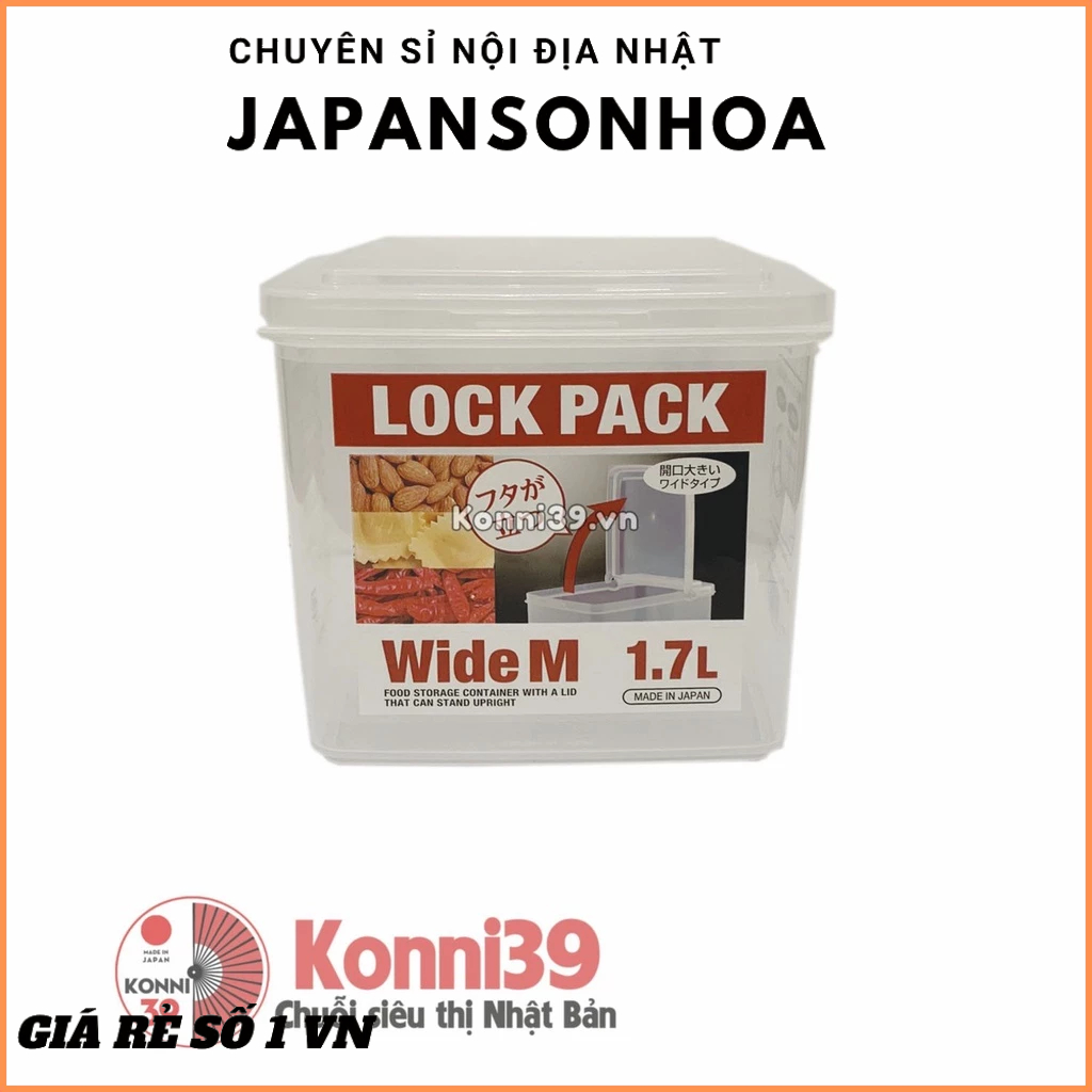 Hộp nhựa Sanada nắp mở đứng 1.7L