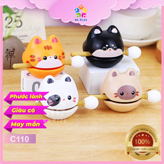 Gõ Mõ Mini Hình Mèo Dễ Thương Mõ Mini Giải Nghiệp Nhựa Tiếng Vang Trang Trí Bàn Làm Việc Văn Phòng