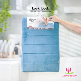 Thảm chùi chân Lock&Lock Memory Foam MAT510 xanh dương dày thấm hút tốt - Larva Store