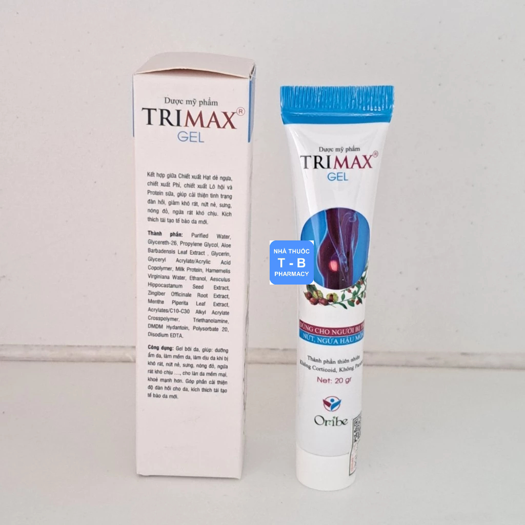 Gel bôi da Trimax che tên sản phẩm dùng cho người bị trĩ - Tuýp 20g