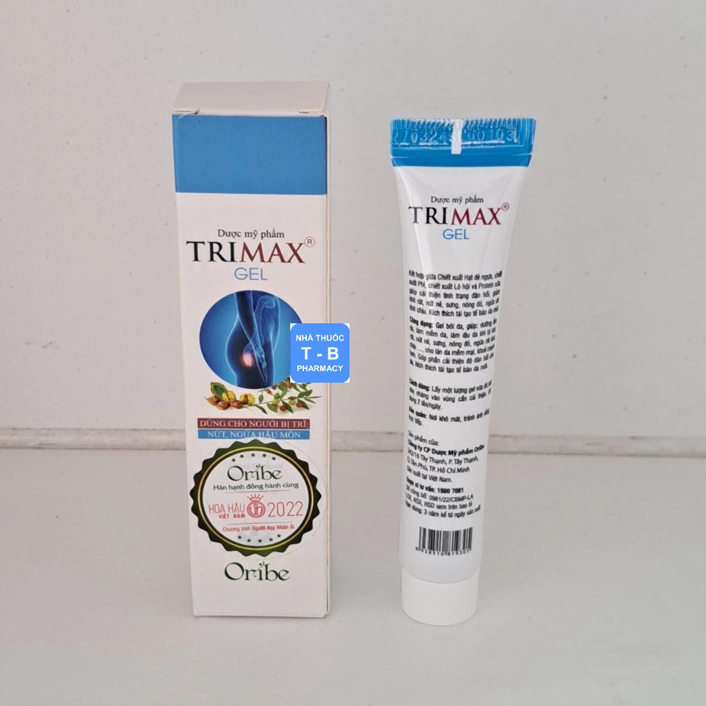 Gel bôi da Trimax che tên sản phẩm dùng cho người bị trĩ - Tuýp 20g