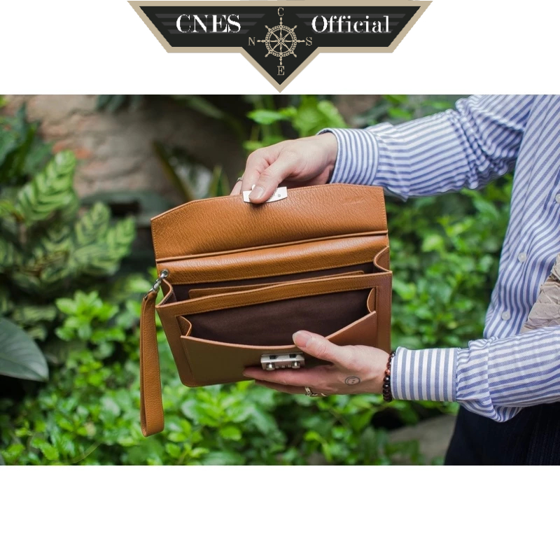 Túi Hồ Sơ Da Nam Cầm Tay Chất Liệu Da Bò Nhập Khẩu Cao Cấp Thương Hiệu CNES (Túi Cầm Tay 158)