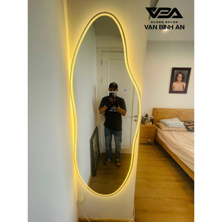 Gương bỉ AGC nhập khẩu indo tráng bạc Gương hạt đậu A6 cao cấp 5mm cảm ứng đèn led cao cấp Vạn Bình An lắp đặt tại HCM