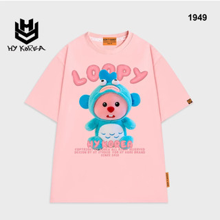 Áo thun unisex HY KOREA Loopy Cá Yodon Xanh 1949 tay lỡ form rộng dễ thương