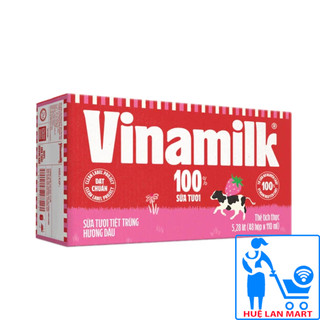 [CHÍNH HÃNG] Sữa Tươi Tiệt Trùng Vinamilk 100% Hương Dâu/Socola Thùng 48 Hộp x 110ml