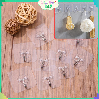 Set 10 móc treo dán tường chịu lực, móc dán tường treo đồ vật, phụ kiện sinh nhật, gia dụng gia đình