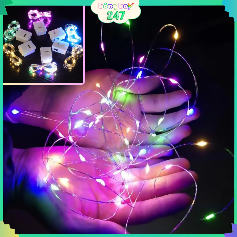 Đèn Led trang trí sinh nhật, đèn led đom đóm, pin 3 chế độ sáng, decor bóng bay cưới hỏi, sự kiện