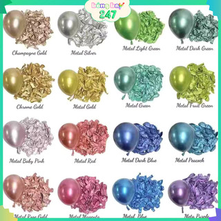 Set 10 quả bóng bay siêu nhũ mạ chrome, bong bóng siêu nhũ trang trí sinh nhật, phòng cưới, kỉ yếu, tiệc khai trương