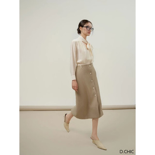 D.CHIC Áo sơ mi dài tay cổ thắt nơ MS: 1812330