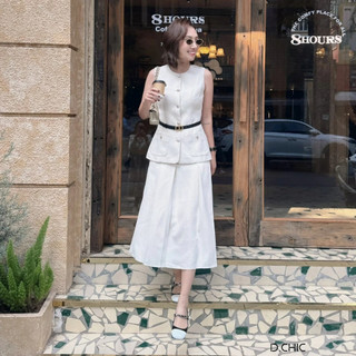 D.chic chân váy tweed xếp ly cạp rời bản lớn ms: 382780