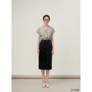 D.chic chân váy cạp phối màu 1 hàng cúc ms: 382883