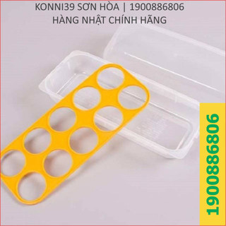 Khay đựng trứng 10 ngăn có nắp đậy Tanaka - nhựa PP - tránh rơi vỡ -xuất xứ Nhật Bản-Konni39 Sơn Hoà