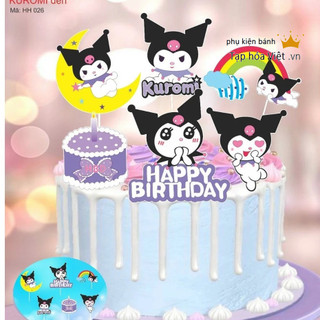 Set Cắm giấy Kuromi trang trí bánh kem, em bé Kuromi