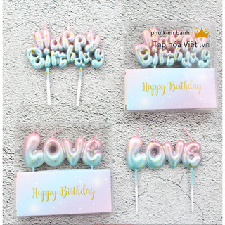 Nến Happybirthday trang trí bánh kem, bánh sinh nhật