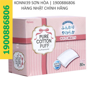 BÔNG TẨY TRANG PURE COTTON PUFF 80 MIẾNG - ĐƯỢC LÀM TỪ COTTON THIÊN NHIÊN TINH KHIẾT-Konni39 Sơn Hòa