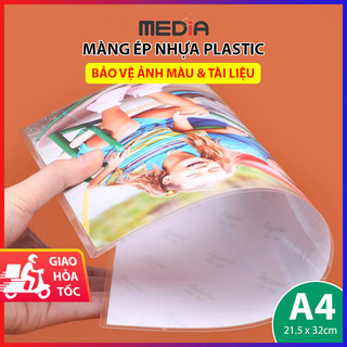 Giấy ép plastic a4 media khổ 21.5 x 32cm 100 tờ dày 40/60/80 micro, màng ép plastic a4 màng ép nhựa