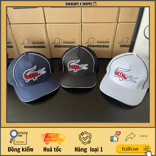 Mũ nón kết unisex logo thêu cá sấu, chất liệu kaki phối lưới xịn, đuôi bấm nhựa