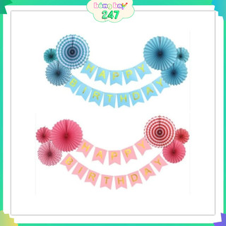 Set 6 quạt giấy trang trí sinh nhật, party fan, quạt giấy nhiều màu trang trí sự kiện, cưới hỏi