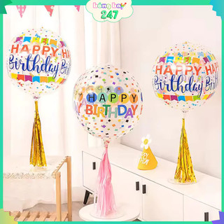  Bóng Jumbo4D phong cách Hàn Quốc, bóng bay trong suốt Happy birthday, trang trí sinh nhật